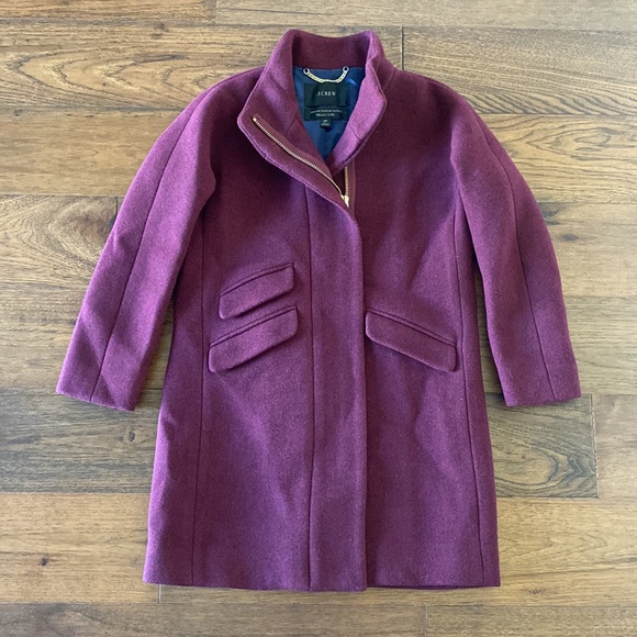 *NWOT* J.Crew Cocoon Coat Italian Stadium Cloth Wool, Heather Fire Red, size 0P - Picture 7 of 16